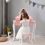 ままごとドレッサー ドレッサー 木製 化粧台 鏡台 スツール付き 引き出し 姫系 可愛い おしゃれ 子ども おもちゃ ドレッサー ピンク 70cm 誕生日 キッズ 女の子 プレゼント お姫様 女の子プレゼント 姪 おしゃれ かわいい