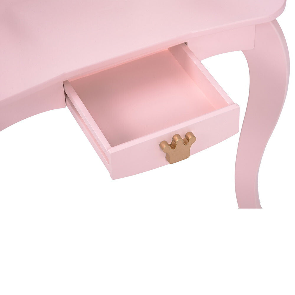 ドレッサー おままごと姫系 引き出し 木製 子供ドレッサー プレゼントおもちゃ お化粧 おめかし メイク台 ミラー 三面鏡 木製 お化粧 王冠 おうかん キッズ 女の子 プレゼント お姫様 女の子プレゼント 姪 おしゃれ かわいい