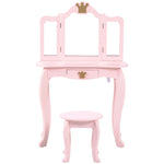 ドレッサー おままごと姫系 引き出し 木製 子供ドレッサー プレゼントおもちゃ お化粧 おめかし メイク台 ミラー 三面鏡 木製 お化粧 王冠 おうかん キッズ 女の子 プレゼント お姫様 女の子プレゼント 姪 おしゃれ かわいい