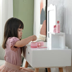 ドレッサー おままごとドレッサー ドレッサー 木製 化粧台 鏡台 引き出し コスメ収納 誕生日プレゼント おもちゃ キッズ 女の子 子供 プレゼント 子供 椅子 スツール付き シンプル 女の子プレゼント 姪 おしゃれ かわいい