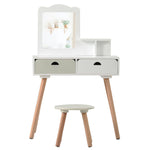 ドレッサー おままごとドレッサー ドレッサー 木製 化粧台 鏡台 引き出し コスメ収納 誕生日プレゼント おもちゃ キッズ 女の子 子供 プレゼント 子供 椅子 スツール付き シンプル 女の子プレゼント 姪 おしゃれ かわいい