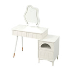 【ドレッサー単品】ドレッサー 化粧台 3色調節 鏡台 LEDミラー 女優 引き出し付き 収納棚付き デスク 収納 メイク台 化粧台 収納 化粧テーブル 収納付き ホワイト 白 幅80CM 80CM 一人暮らし コンパクト 可愛い おしゃれ 北欧風 シンプル モダン