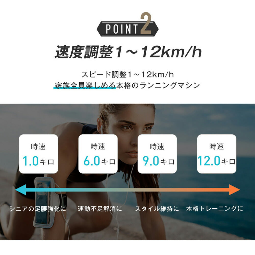 ルームランナー ランニングマシン ウォーキングマシン 最大時速12km 家庭用 静音 傾斜 室内 折り畳み コンパクト 電動 折りたたみ式 3段階傾斜 40×110cm走行面 心拍測定 衝撃吸収 静音設計 家庭用トレッドミル 有酸素運動 7日内出荷