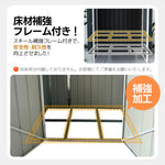 【可動棚付き/可動棚なし】物置 屋外 スチール 倉庫 床材補強フレーム付き 幅173×奥行107×高さ193 大型 収納庫 観音扉 施錠可能 換気口付き 防さび 防水 ガーデニング ベランダ 新作 グレーホワイト/ブルーグレー 7日内出荷