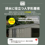 【可動棚&すべり出し窓付き】物置 屋外 スチール 倉庫 床材補強フレーム付き W194×D162×H184cm 大型収納庫 約4132L 引き戸 施錠可能 換気口付き 防さび 防水 人字屋根 屋外物置 ガーデニング 庭 ベランダ収納 スチール物置 グレーホワイト ブルーグレー 7日内出荷