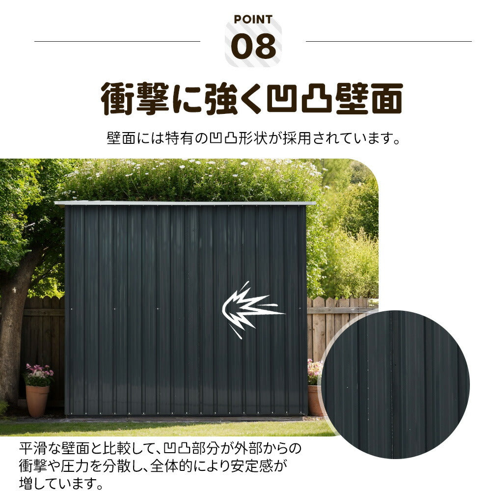 物置 屋外 収納庫 スチール倉庫 大型 戸外収納庫 W194×D152×H174cm 可動棚付き すべり出し窓 引き戸 防さび 防水 屋外物置 スチール物置 ガーデニング収納 ベランダ収納 庭収納 おしゃれ 大容量 約3847L グレーホワイト ブルーグレー 7日内出荷