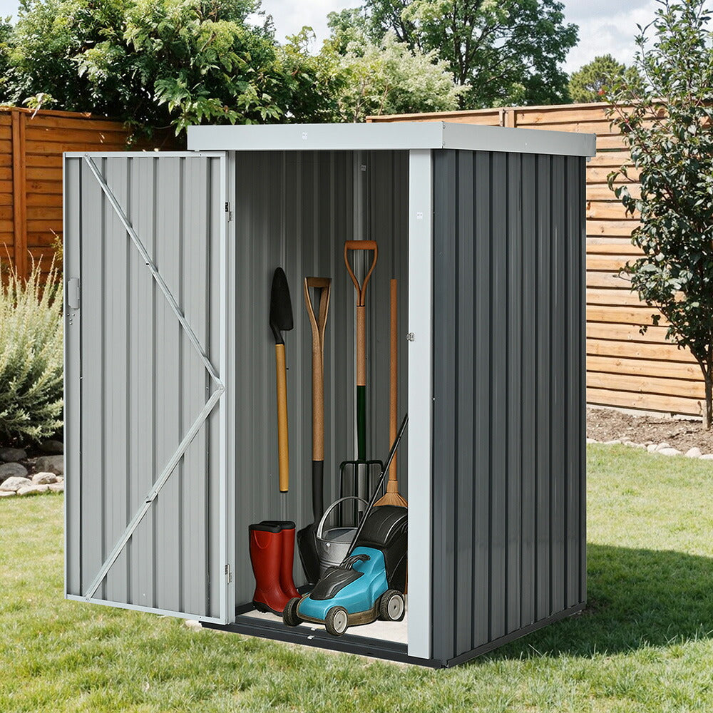 物置 屋外 スチール物置 倉庫 戸外収納庫 約1480L L96×W94×H165cm 屋外物置 収納庫 引き戸 ロック付き 防さび 防水 ガーデニング収納 ベランダ収納 庭収納 スチール収納庫 屋外収納 おしゃれ グレー 7日内出荷