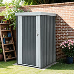 物置 屋外 スチール物置 倉庫 戸外収納庫 約1480L L96×W94×H165cm 屋外物置 収納庫 引き戸 ロック付き 防さび 防水 ガーデニング収納 ベランダ収納 庭収納 スチール収納庫 屋外収納 おしゃれ グレー 7日内出荷