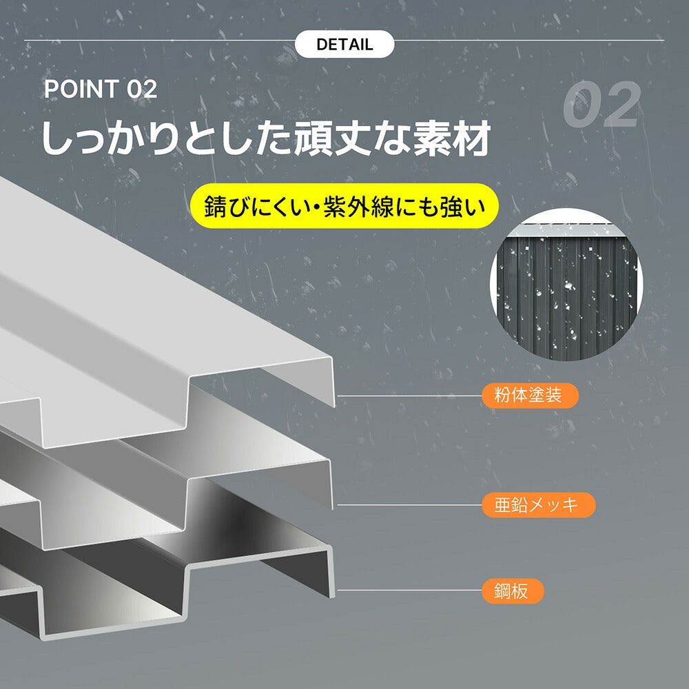 物置 屋外 スチール物置 倉庫 戸外収納庫 約1480L L96×W94×H165cm 屋外物置 収納庫 引き戸 ロック付き 防さび 防水 ガーデニング収納 ベランダ収納 庭収納 スチール収納庫 屋外収納 おしゃれ グレー 7日内出荷