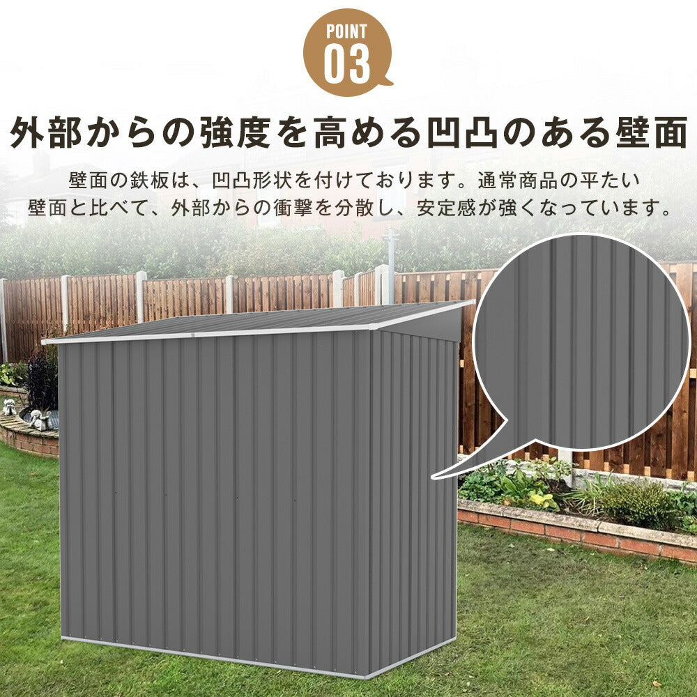 物置 屋外 スチール物置 大型 倉庫 戸外収納庫 183×108×182cm 屋外収納庫 引き戸 施錠可能 換気口付き 補強フレーム付き 庭収納 ガーデン収納 防水 防さび スチール収納庫 床なし 屋外物置 グレー ライトグリーン 7日内出荷