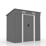 物置 屋外 スチール物置 大型 倉庫 戸外収納庫 183×108×182cm 屋外収納庫 引き戸 施錠可能 換気口付き 補強フレーム付き 庭収納 ガーデン収納 防水 防さび スチール収納庫 床なし 屋外物置 グレー ライトグリーン 7日内出荷