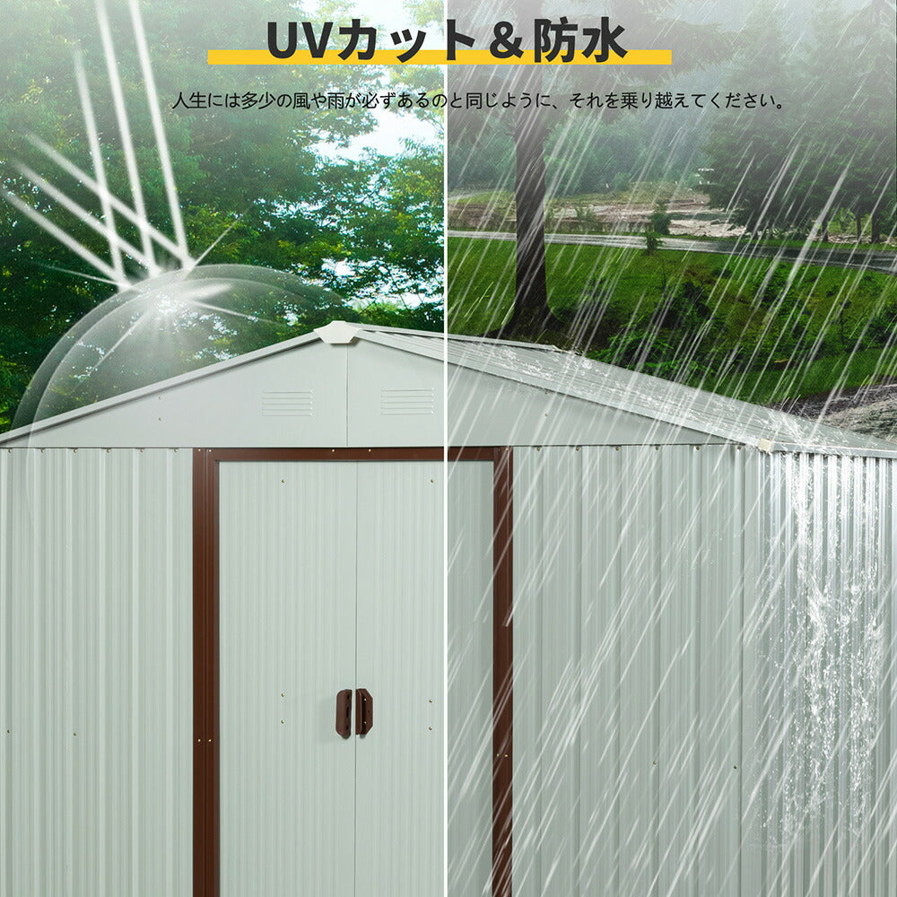 物置 屋外 大型 スチール物置 屋外収納庫 戸外収納庫 倉庫 幅194cm 収納庫 引き戸 両開きタイプ 床材補強フレーム付き 換気口付き 防さび 防水 屋外収納 ガーデニング収納 ベランダ 庭 7日内出荷