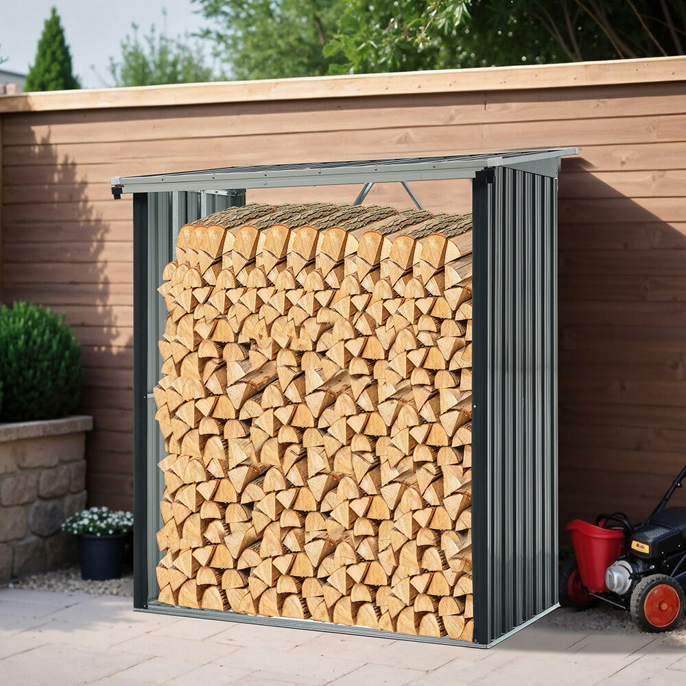 薪ラック 屋外 屋根付き 薪棚 スチール製 薪ストッカー 薪置き棚 薪収納ラック 耐荷重300kg 薪保管ラック 薪乾燥ラック アウトドア収納 焚き火 薪ストーブ収納 庭 7日内出荷
