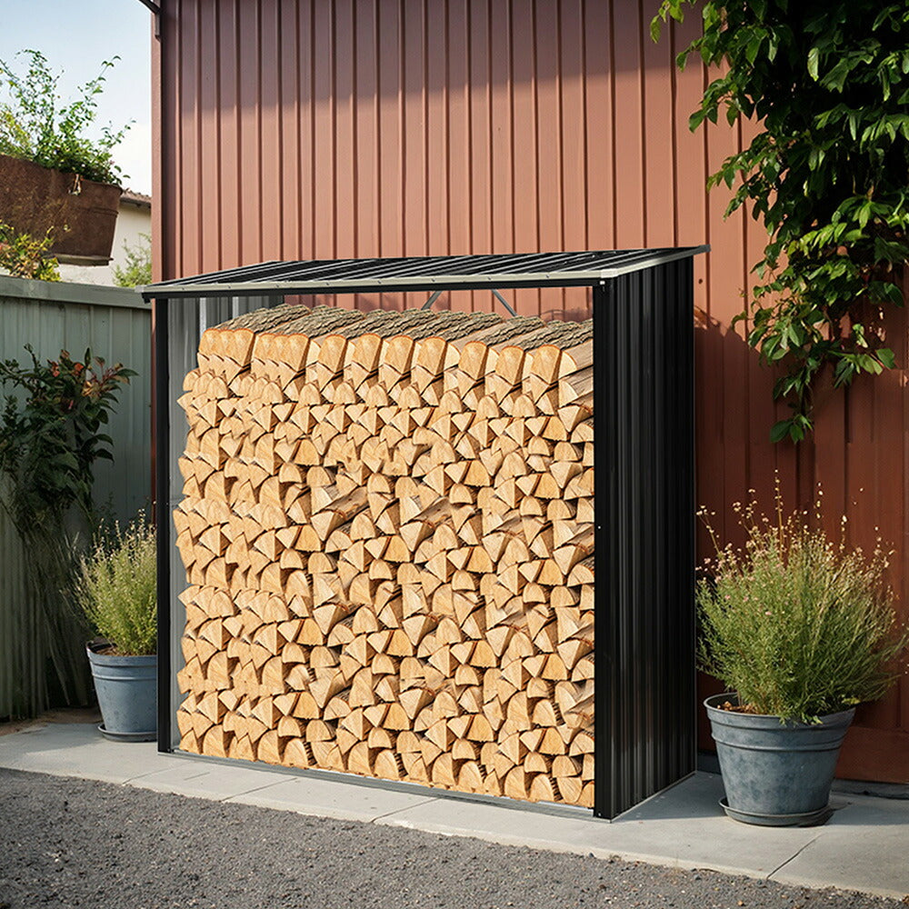 薪ラック 屋外 屋根付き 薪棚 スチール製 薪ストッカー 薪置き棚 薪収納ラック 耐荷重300kg 薪保管ラック 薪乾燥ラック アウトドア収納 焚き火 薪ストーブ収納 庭 7日内出荷