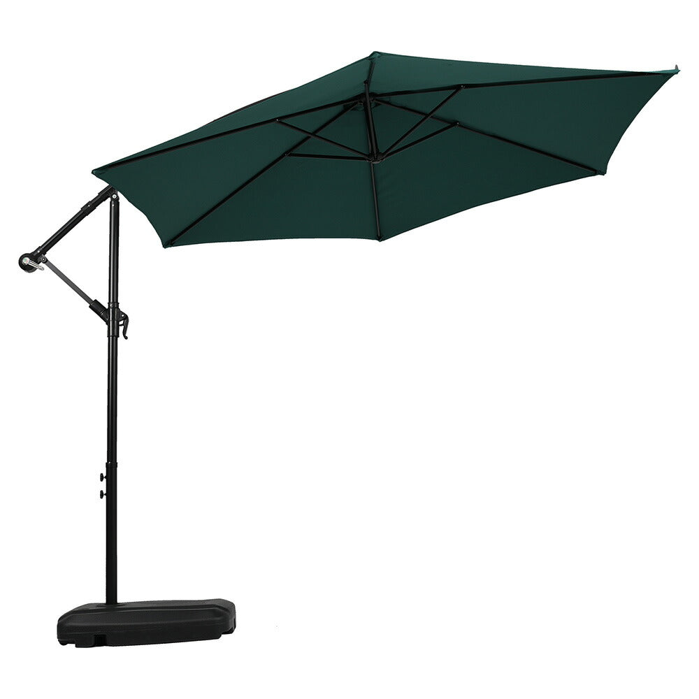 ガーデンパラソル 直径300cm 大型円形パラソル UPF30+紫外線対策 360度回転 角度調整可能 専用ベース付き 吊り下げ式パラソル 庭 ビーチ プール アウトドア 7日内出荷