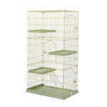 【グリーン/グレー】猫 ケージ キャットケージ 3段 猫ゲージ おしゃれ キャットハウス ネコ ハウス 多段 留守番 保護 脱走防止 多頭飼い 多頭 ペットケージ 7日内出荷
