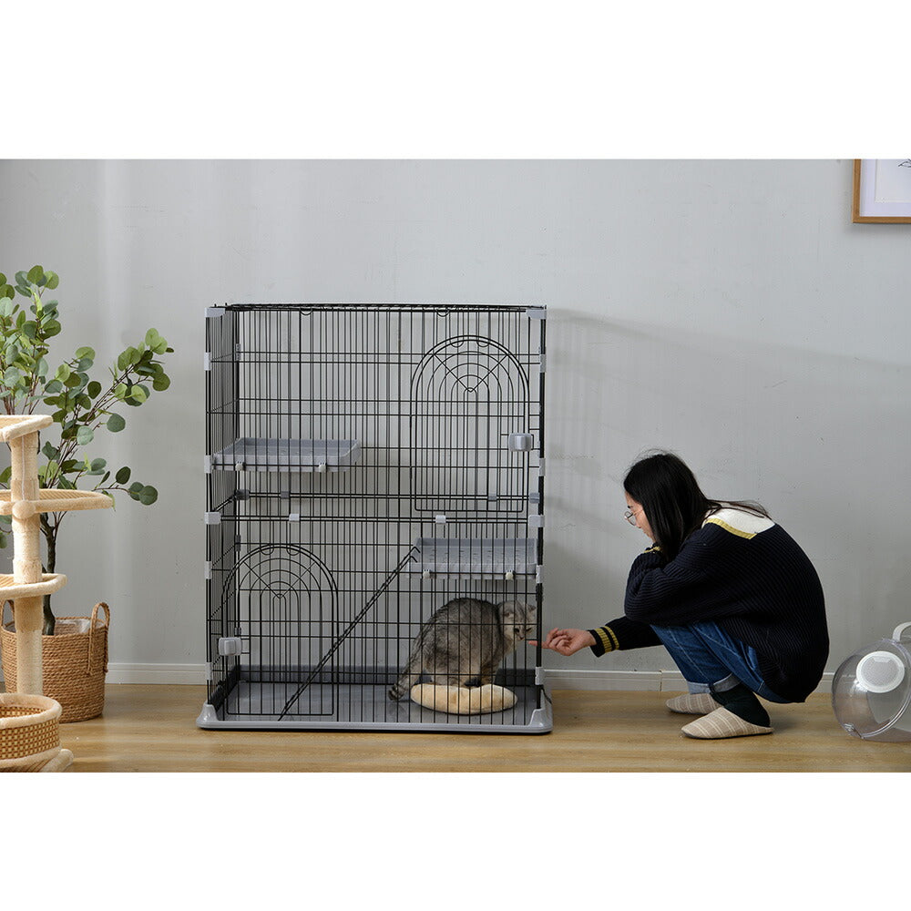 【ホワイト/ピンク/グレー/グリーン】おしゃれ 猫 ケージ キャットケージ 2段 猫ゲージ おしゃれ キャットハウス ネコ ハウス 多段 留守番 保護 脱走防止 多頭飼い ペットケージ 7日内出荷