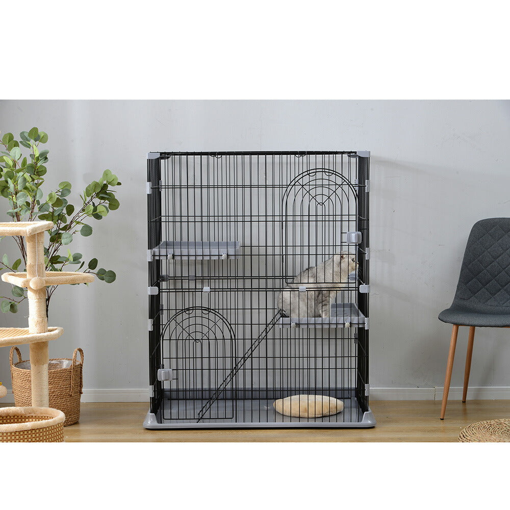 【ホワイト/ピンク/グレー/グリーン】おしゃれ 猫 ケージ キャットケージ 2段 猫ゲージ おしゃれ キャットハウス ネコ ハウス 多段 留守番 保護 脱走防止 多頭飼い ペットケージ 7日内出荷