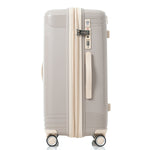 スーツケース ロック付き 機内持ち込み S M Lサイズ 軽量 静音 5色展開 キャリーケース キャリーバッグ 国内旅 修学旅行 海外旅行 出張 3泊 5泊 小型 大型 大容量 シンプル ビジネス ベージュ