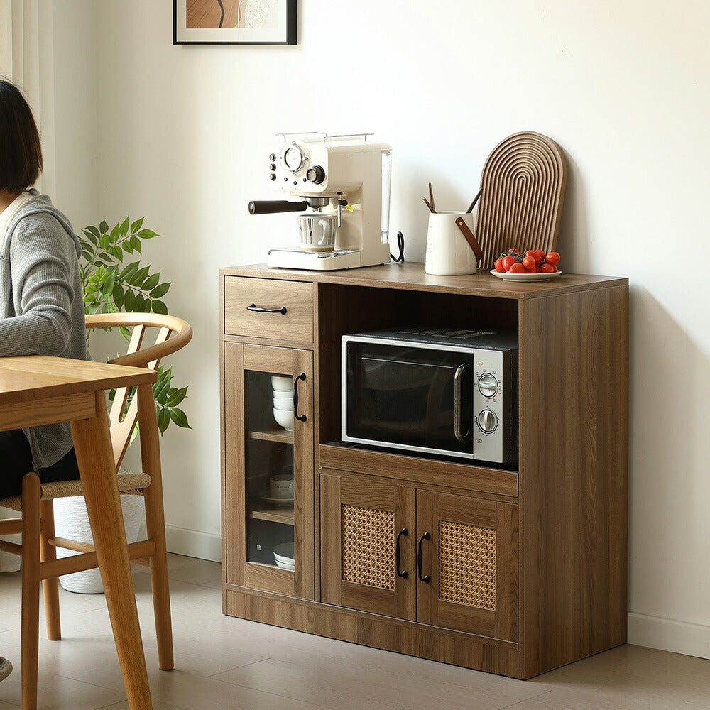 収納家具 棚 キャビネット 食器棚 キッチンカウンター シェルフ ラック リビング収納 本棚 おしゃれ ダイニング キッチン 引き出し 木製 扉収納 整理棚 モダン 扉付き ヴィンテージ アンティーク シンプル インテリア ラタン風 収納 ガラス コンパクト