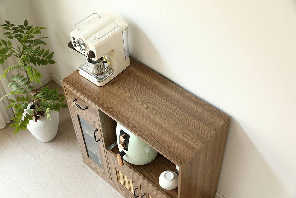 収納家具 棚 キャビネット 食器棚 キッチンカウンター シェルフ ラック リビング収納 本棚 おしゃれ ダイニング キッチン 引き出し 木製 扉収納 整理棚 モダン 扉付き ヴィンテージ アンティーク シンプル インテリア ラタン風 収納 ガラス コンパクト