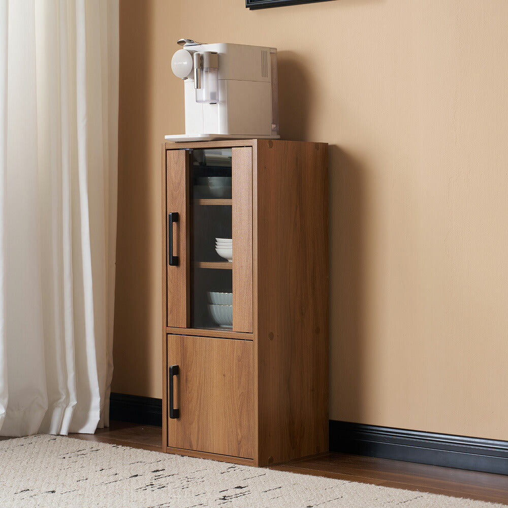 食器棚 コンパクト カップボード 飾り棚 棚 扉付き ガラス戸 ミニ食器棚 食器収納 おしゃれ 一人暮らし 一人暮らし部屋 サイドキャビネット キャビネット ロータイプ リビング ブックシェルフ 収納付き 高さ80cm 高さ120cm