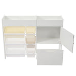 【簡単組立】キャビネット サイドボード 扉付き 引き出し付き おもちゃ収納 引き出し付き キャスター付き 整理棚 ホワイト 白 おしゃれ スリム リビング モダン 本棚 衣類収納 小物収納 スチールチェスト 韓国インテリア 北欧 子供部屋 寝室 玩具箱