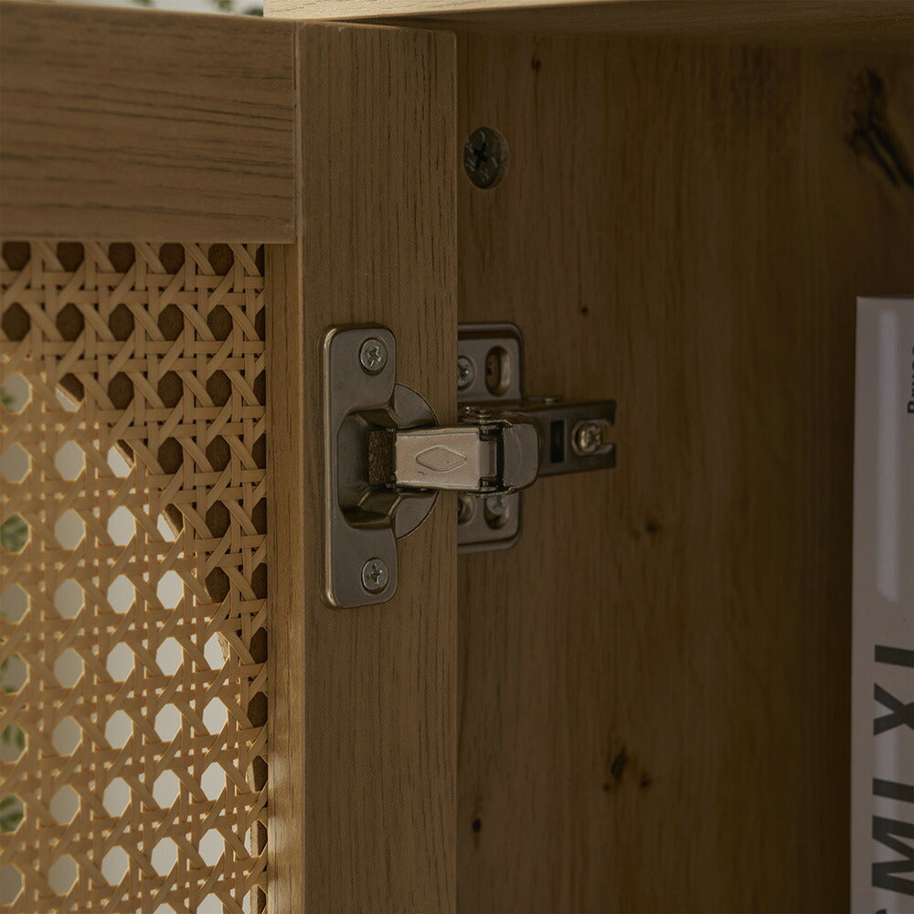 キャビネット サイドボード チェスト 引き出し付き 大容量 収納棚 リビング 収納 ローボード 収納チェスト 幅120 ヴィンテージ 3段 扉付き リビングボード おしゃれ 整理タンス 北欧 木目調 ラタン風 おしゃれ 寝室 キッチン ナチュラル