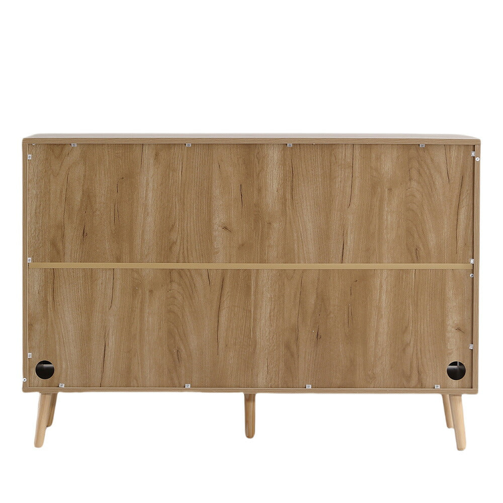 キャビネット サイドボード チェスト 引き出し付き 大容量 収納棚 リビング 収納 ローボード 収納チェスト 幅120 ヴィンテージ 扉付き リビングボード おしゃれ 整理タンス 北欧 木目調 ラタン風 おしゃれ 寝室 キッチン ナチュラル