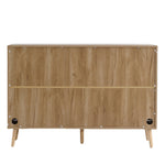 キャビネット サイドボード チェスト 引き出し付き 大容量 収納棚 リビング 収納 ローボード 収納チェスト 幅120 ヴィンテージ 扉付き リビングボード おしゃれ 整理タンス 北欧 木目調 ラタン風 おしゃれ 寝室 キッチン ナチュラル