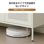 キャビネット サイドボード 扉付き スチール 金属製 ホワイト 白 おしゃれ スリム リビング モダン 棚 スチールチェスト 書類 韓国インテリア 北欧 子供部屋 寝室 マグネット活用可能 7日内出荷