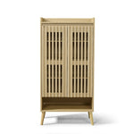 キャビネット サイドボード チェスト 木製 おしゃれ 扉付き 可動棚 縦格子扉 幅60cm 奥行39cm 高さ120cm 大容量 リビング ヴィンテージ 北欧 木目調 ウッド 家具 玄関 寝室 ナチュラル オーク色 7日内出荷