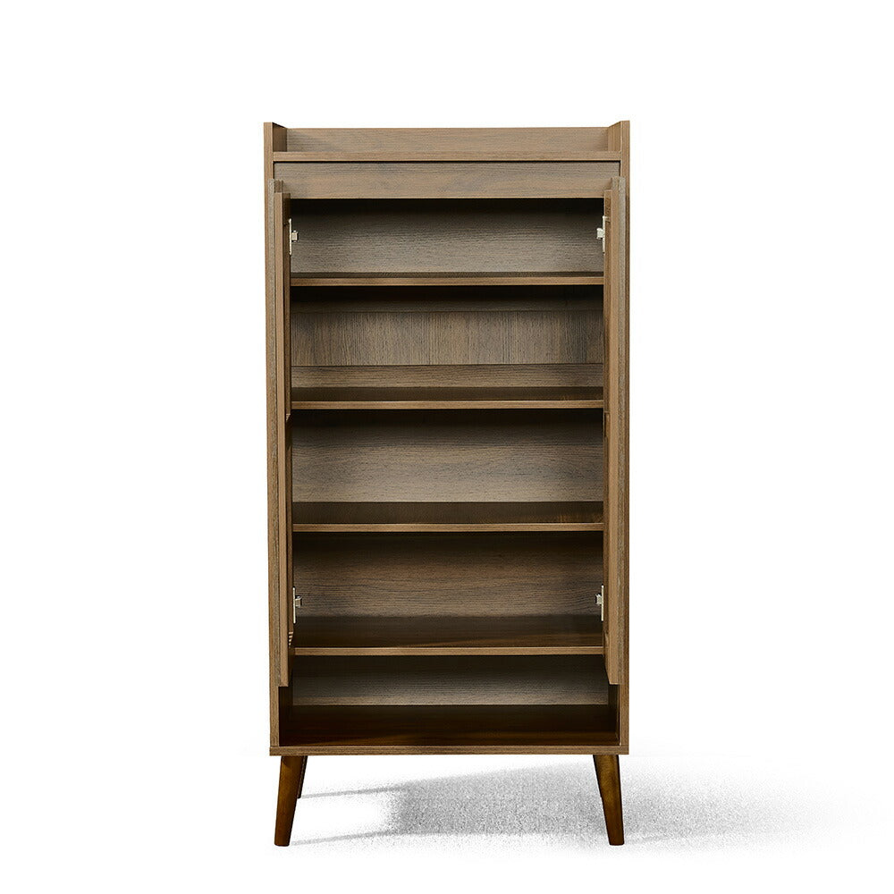 キャビネット サイドボード チェスト 木製 おしゃれ 扉付き 可動棚 縦格子扉 幅60cm 奥行39cm 高さ120cm 大容量 リビング ヴィンテージ 北欧 木目調 ウッド 家具 玄関 寝室 ウォルナットカラー 7日内出荷