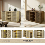 キャビネット サイドボード チェスト 木製 おしゃれ 扉付き 可動棚 横格子扉 幅88cm 幅120cm 大容量 リビング ヴィンテージ 北欧 木目調 家具 玄関 寝室 ナチュラル ウォルナットカラー