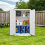 【屋外/室内】ロッカー 折り畳み式 折りたたみ 物置 収納庫 倉庫 屋外ロッカー 室内ロッカー 倉庫 両開き スチール物置 ホワイト 白 収納キャビネット 両開きドア 施錠可能 鍵付き 収納グッズ 整理 簡易 物置き台 掃除用具 7日内出荷