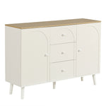 キャビネット サイドボード チェスト 引き出し付き ホワイト アイボリー 白 大容量 収納棚 リビング 収納 モダン 扉付き リビングボード おしゃれ 整理タンス 北欧 韓国風 おしゃれ 寝室 子供部屋 幅118cm 奥行35cm 高さ82cm 2Way仕様天板 可愛い
