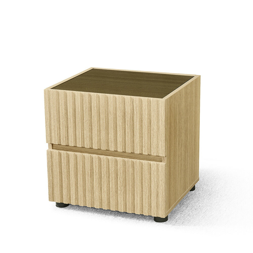 【完成品】チェスト サイドテーブル キャビネット ルーバーデザイン 縦格子 木目調 収納 引き出し リビング インテリア 家具 北欧 モダン 和風 おしゃれ スタッキング ヴィンテージ 寝室 7日内出荷