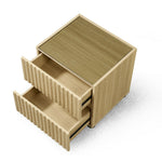 【完成品】チェスト サイドテーブル キャビネット ルーバーデザイン 縦格子 木目調 収納 引き出し リビング インテリア 家具 北欧 モダン 和風 おしゃれ スタッキング ヴィンテージ 寝室 7日内出荷