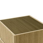 【完成品】チェスト サイドテーブル キャビネット ルーバーデザイン 縦格子 木目調 収納 引き出し リビング インテリア 家具 北欧 モダン 和風 おしゃれ スタッキング ヴィンテージ 寝室 7日内出荷