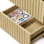 【完成品】チェスト サイドテーブル キャビネット ルーバーデザイン 縦格子 木目調 収納 引き出し リビング インテリア 家具 北欧 モダン 和風 おしゃれ スタッキング ヴィンテージ 寝室 7日内出荷