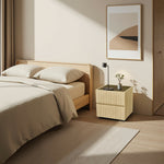 【完成品】チェスト サイドテーブル キャビネット ルーバーデザイン 縦格子 木目調 収納 引き出し リビング インテリア 家具 北欧 モダン 和風 おしゃれ スタッキング ヴィンテージ 寝室 7日内出荷