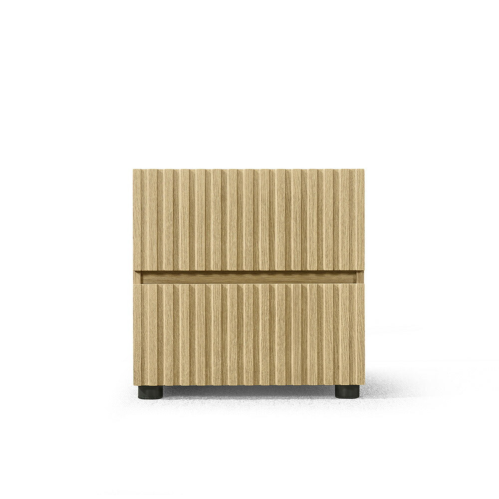 【完成品】チェスト サイドテーブル キャビネット ルーバーデザイン 縦格子 木目調 収納 引き出し リビング インテリア 家具 北欧 モダン 和風 おしゃれ スタッキング ヴィンテージ 寝室 7日内出荷