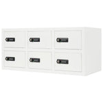 【完成品】貴重品ロッカー 6人用 鍵付き収納 小型 貴重品 金庫 セキュリティキャビネット ホワイト 白 2段 ダイヤル錠 小物収納 管理キー付き 防犯 貴重品入れ オフィス 事務所 更衣室 学校 業務用 おしゃれ キャビネット スチール