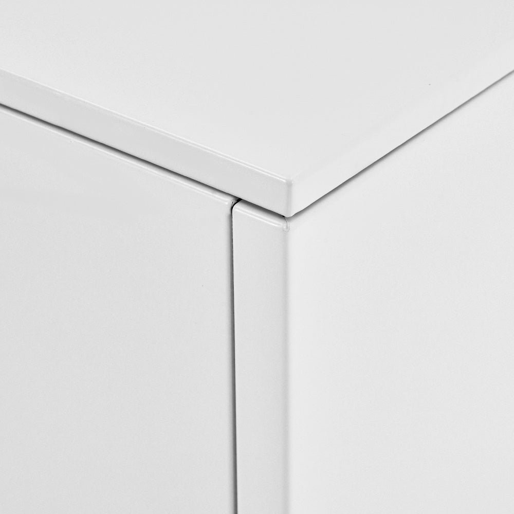 【完成品】デスクワゴン サイドワゴン サイドボード ラック 鍵付き キャスター付き 脇机 収納 A4 キャビネット ホワイト 白 脇机 引き出し付き モダン オフィス デスクサイド