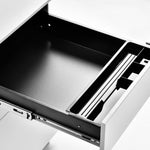 【完成品】デスクワゴン サイドワゴン サイドボード ラック 鍵付き キャスター付き 脇机 収納 A4 キャビネット ホワイト 白 脇机 引き出し付き モダン オフィス デスクサイド