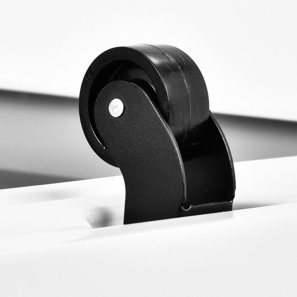 【完成品】デスクワゴン サイドワゴン サイドボード ラック 鍵付き キャスター付き 脇机 収納 A4 キャビネット ホワイト 白 脇机 引き出し付き モダン オフィス デスクサイド