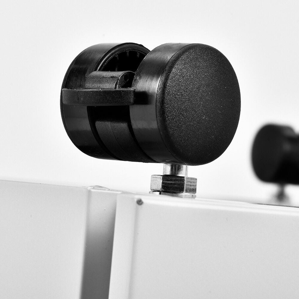 【完成品】デスクワゴン サイドワゴン サイドボード ラック 鍵付き キャスター付き 脇机 収納 A4 キャビネット ホワイト 白 脇机 引き出し付き モダン オフィス デスクサイド