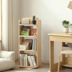 本棚 回転式 天然木 パイン材 ブックシェルフ A4対応 絵本棚 図鑑対応 コミック収納 360度回転 スリム 省スペース 子供部屋 おしゃれ 回転ラック 大容量 7日内出荷