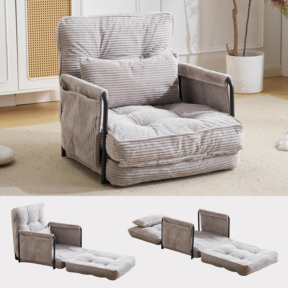 ソファーベッド コンパクト 幅62 3way リクライニング ローソファ 1人掛け 座椅子 ソファー 一人用 ソファ ベッド カウチソファ ソファベッド ハイバック フラット 折りたたみ 車 車中泊 おしゃれ フロアチェア 可愛い 1P グレー