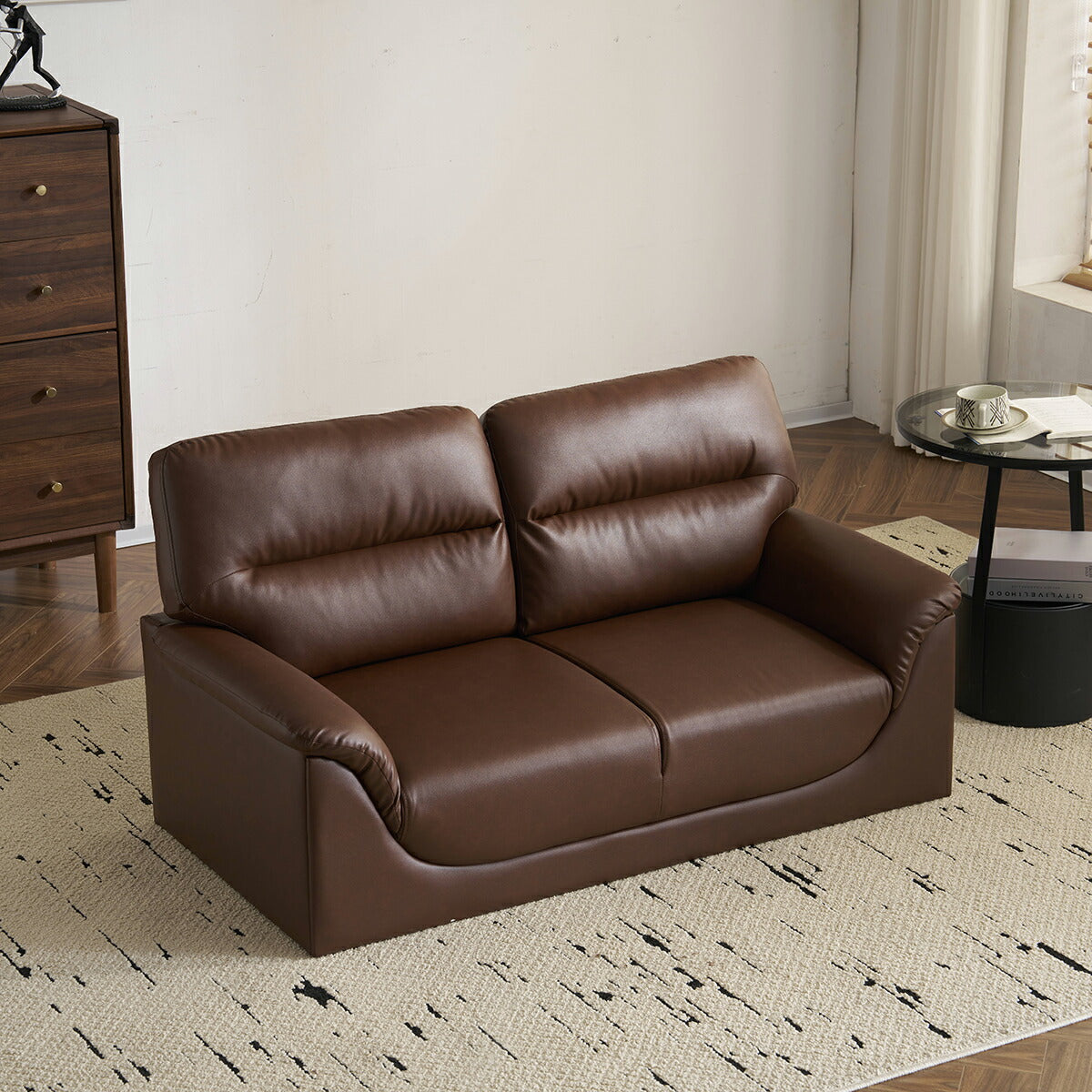 ソファ ソファー 2人掛けソファ 2人掛けソファー 2人掛け 2P 二人掛け ヴィンテージ ローソファー コンパクトソファー リビング リビングソファ レザーソファ レザー 合皮 シンプル リビング 一人暮らし ワンルーム グレー ブラウン 7日内出荷